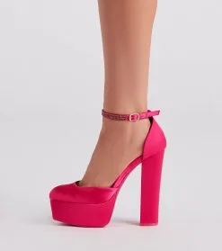 Windsor. Season To Party Satin Platform Pumps -Bridal Dresses popular shop 07401 4188 3