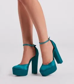 Windsor. Season To Party Satin Platform Pumps -Bridal Dresses popular shop 07401 4189 1