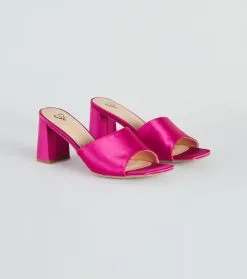 Windsor. Let's Party Satin Low-Heel Mules