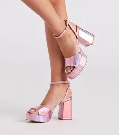 Windsor. Just Like That Chrome Platform Heels
