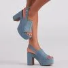 Windsor. In My Jeans Denim Sling Back Platform Heels -Bridal Dresses popular shop 07401 4275 1
