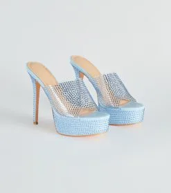 Windsor. She's So Sassy Rhinestone Platform Stiletto Mules