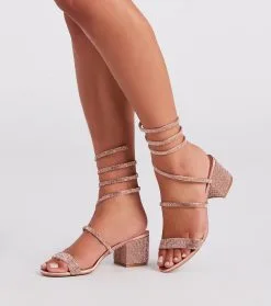 Windsor. Cue The Glamour Satin Rhinestone Sprial Heels