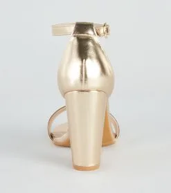 Windsor. Party Savvy Metallic Block Heels -Bridal Dresses popular shop 07401 4388 4