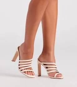 Windsor. Raise The Bar Strappy Block Heel Mules