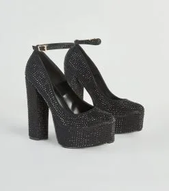 Windsor. Glamour Queen Rhinestone Platform Pumps