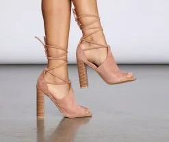 Windsor. So Stacked Lace-Up Sandals