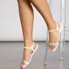 Windsor. Keep It Breezy Square Toe Jelly Rhinestone Sandals