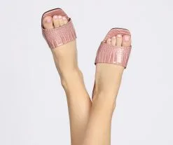 Windsor. Peep The Pedi Square Toe Croc Sandals