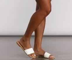 Windsor. Faux Leather Wide Strap Slide Sandal -Bridal Dresses popular shop 07404 0589 4