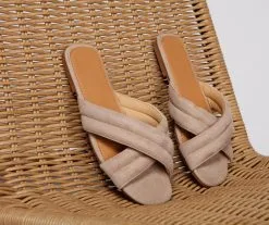 Windsor. So Chic Criss-Cross Faux Suede Sandals