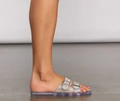 Windsor. Two Band Rhinestone Jelly Slides -Bridal Dresses popular shop 07404 0849 5