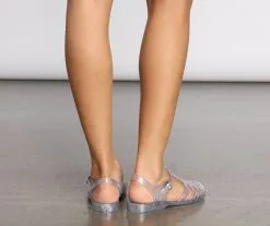 Windsor. Thowin' It Back Glitter Jelly Flats -Bridal Dresses popular shop 07405 0026 4