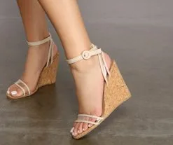 Windsor. Just My Type Clear Cork Wedges