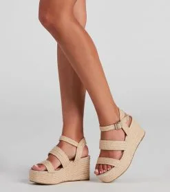 Windsor. Summer Daze Straw Platform Wedges
