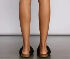 Windsor. Double Buckle Faux Fur Slippers -Bridal Dresses popular shop 07408 0048 5