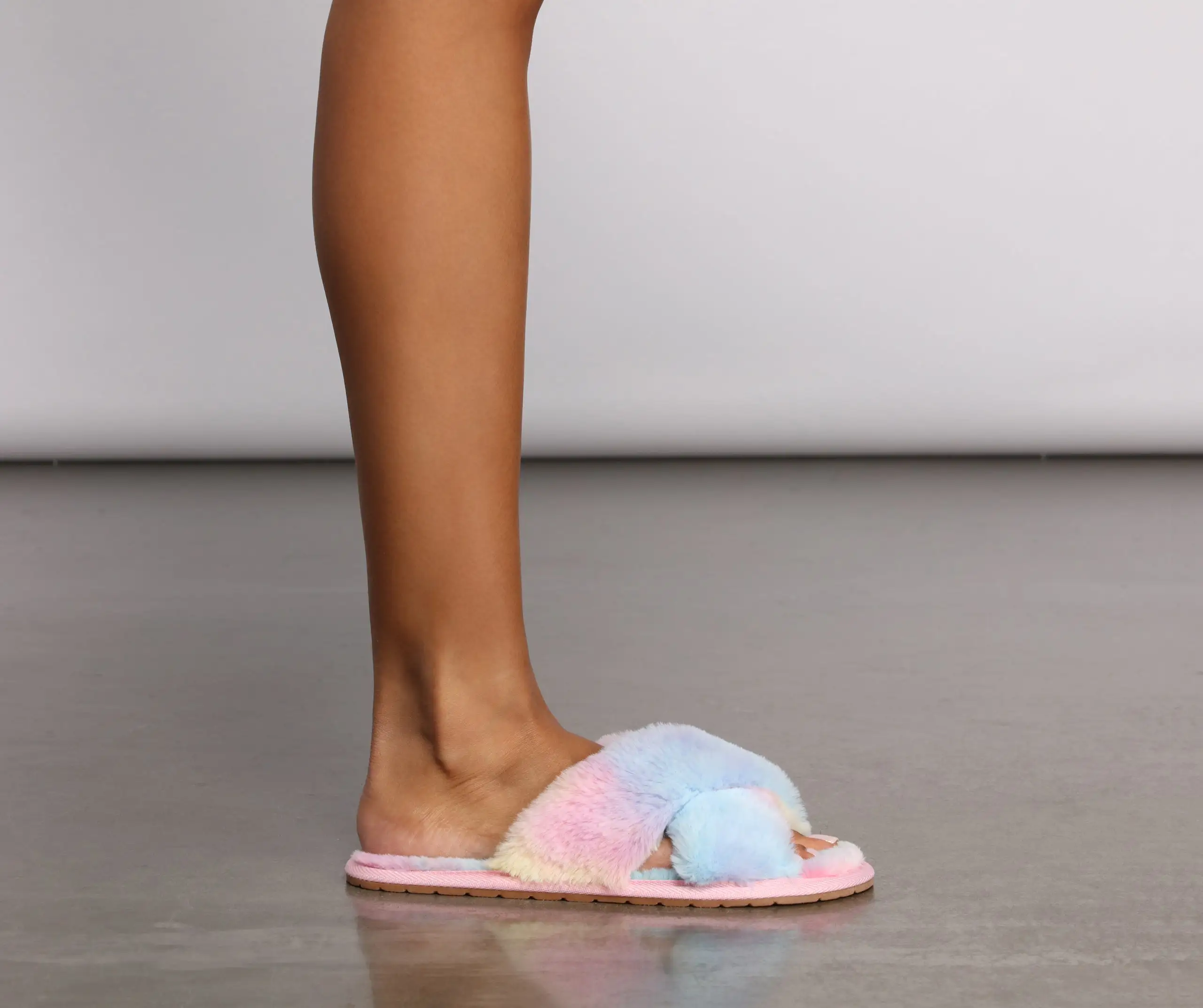 Windsor. Tie Dye Faux Fur Slippers 4 Windsor. Tie Dye Faux Fur Slippers - Image 2