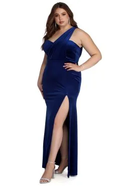 Windsor. Plus Iris One Shoulder Draped Velvet Dress -Bridal Dresses popular shop 15002 0117 3